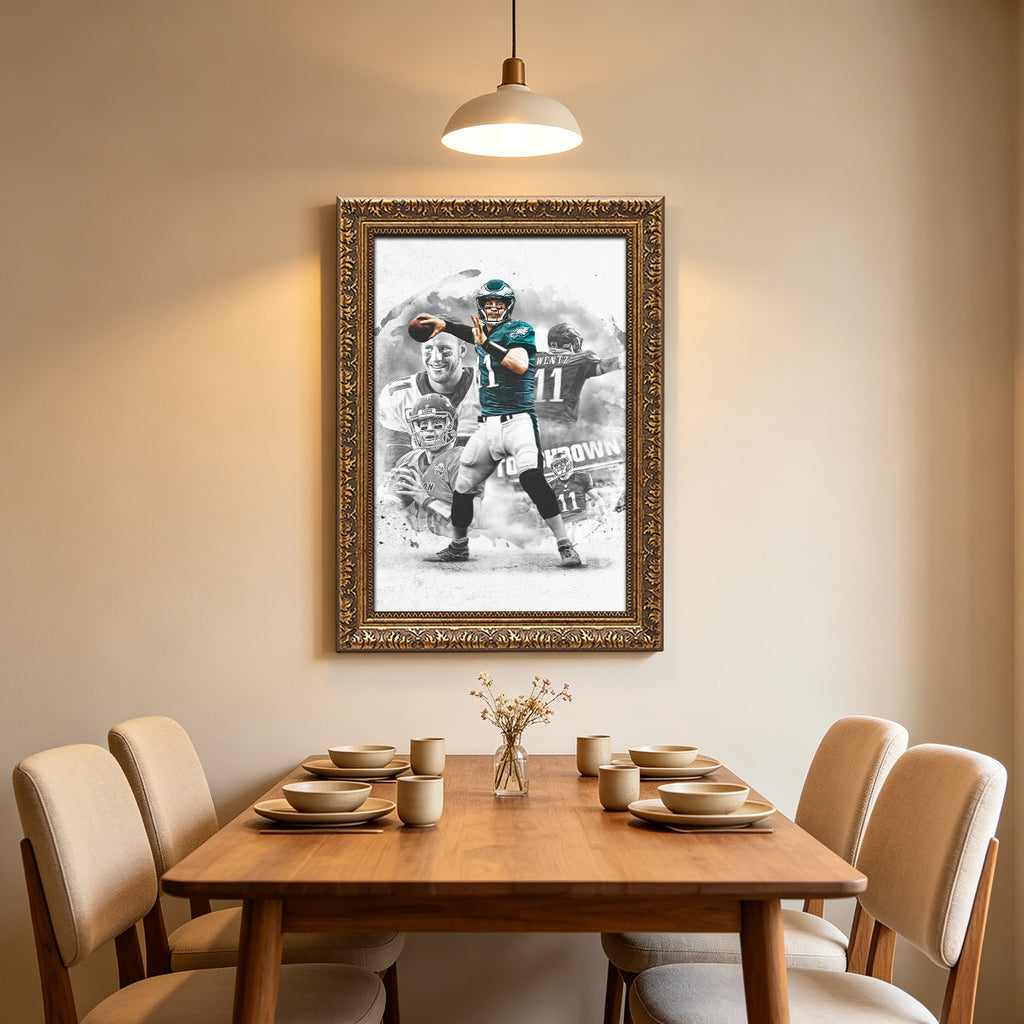 Carson Wentz Art Sports Decorative Poster School Dormitory 1 Canvas Wall Art Poster Decor Gift