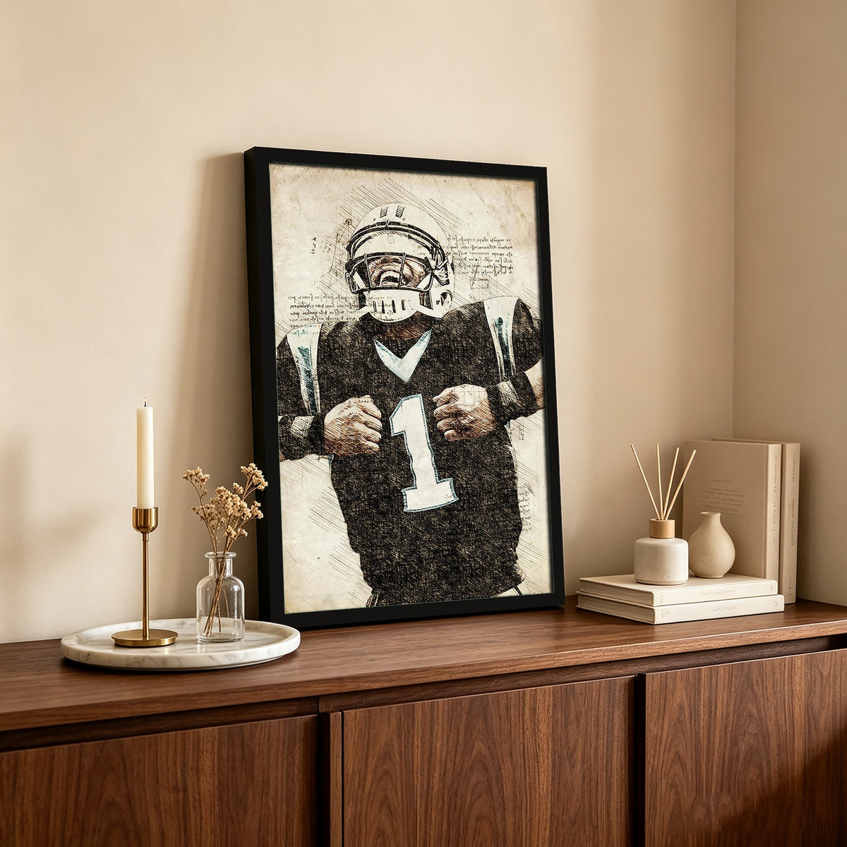Cam Newton Sports Celebrity Art Deco Poster 8 Canvas Wall Art Poster Decor Gift