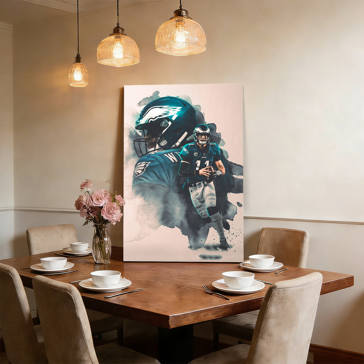 Carson Wentz Art Sports Decorative Poster School Dormitory 3 Canvas Wall Art Poster Decor Gift