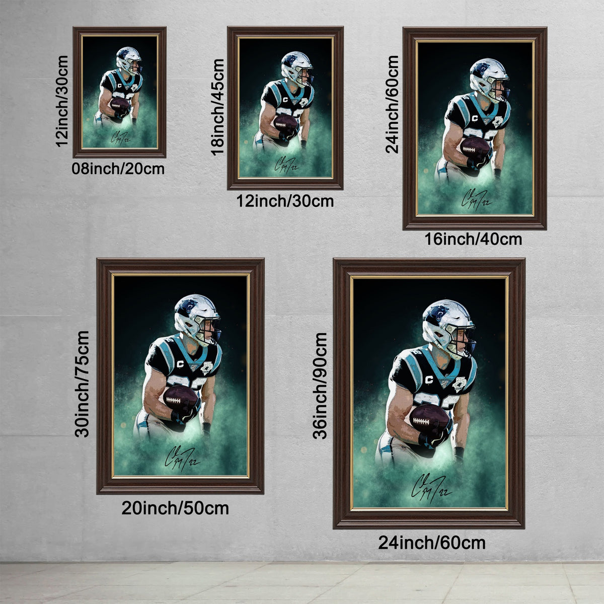 Christian McCaffrey Celebrity Sports Art Poster School Dining Room Decoration 4 Canvas Wall Art Poster Decor Gift
