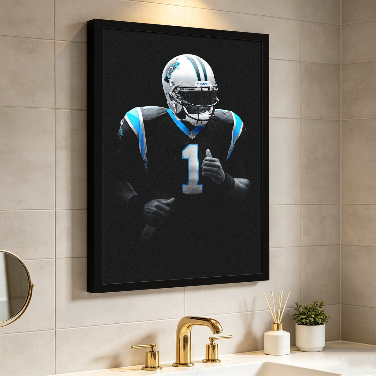Cam Newton Art Sports Decorative Poster School Dormitory 3 Canvas Wall Art Poster Decor Gift