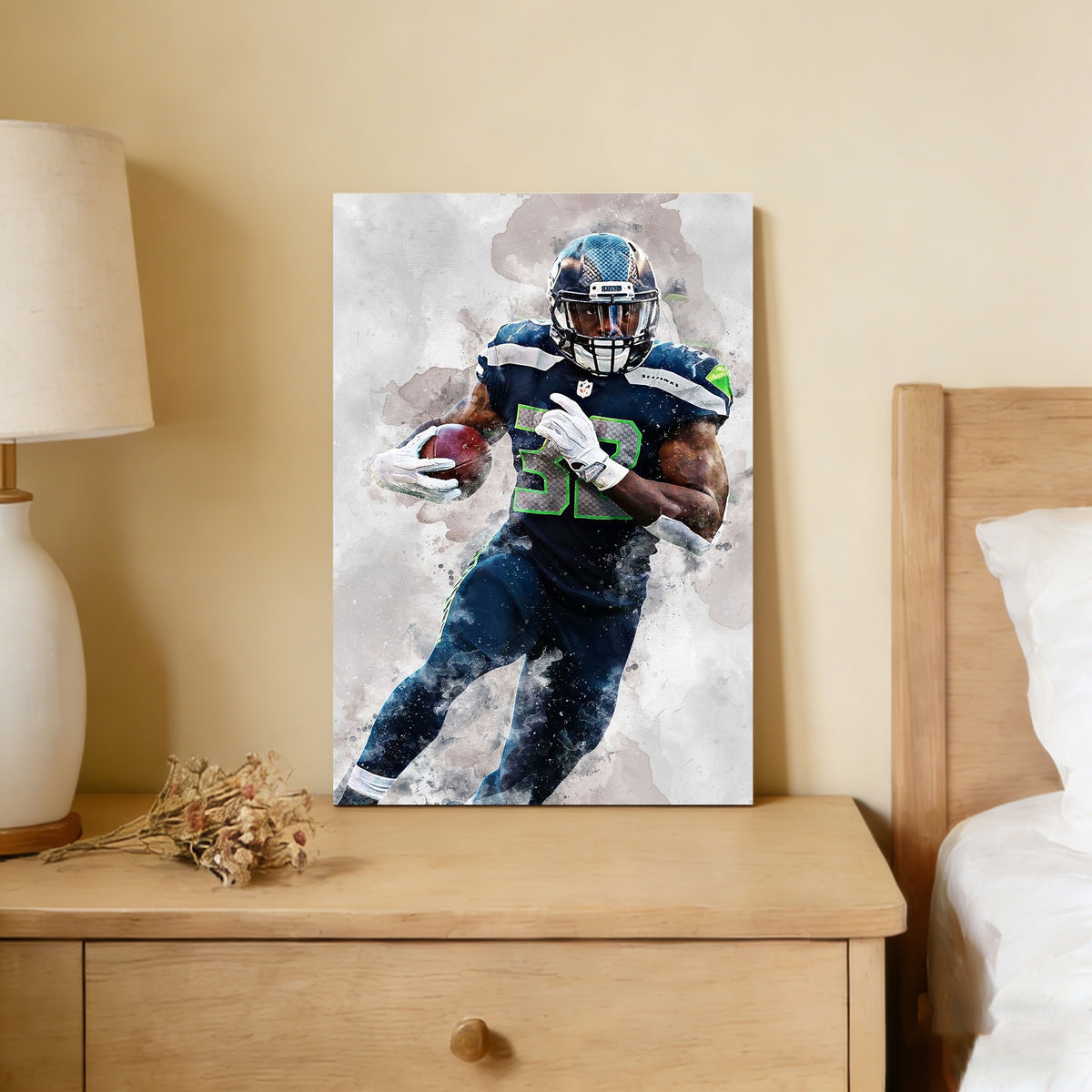 Chris Carson Celebrity Sports Art Poster School Dining Room Decoration 6 Canvas Wall Art Poster Decor Gift