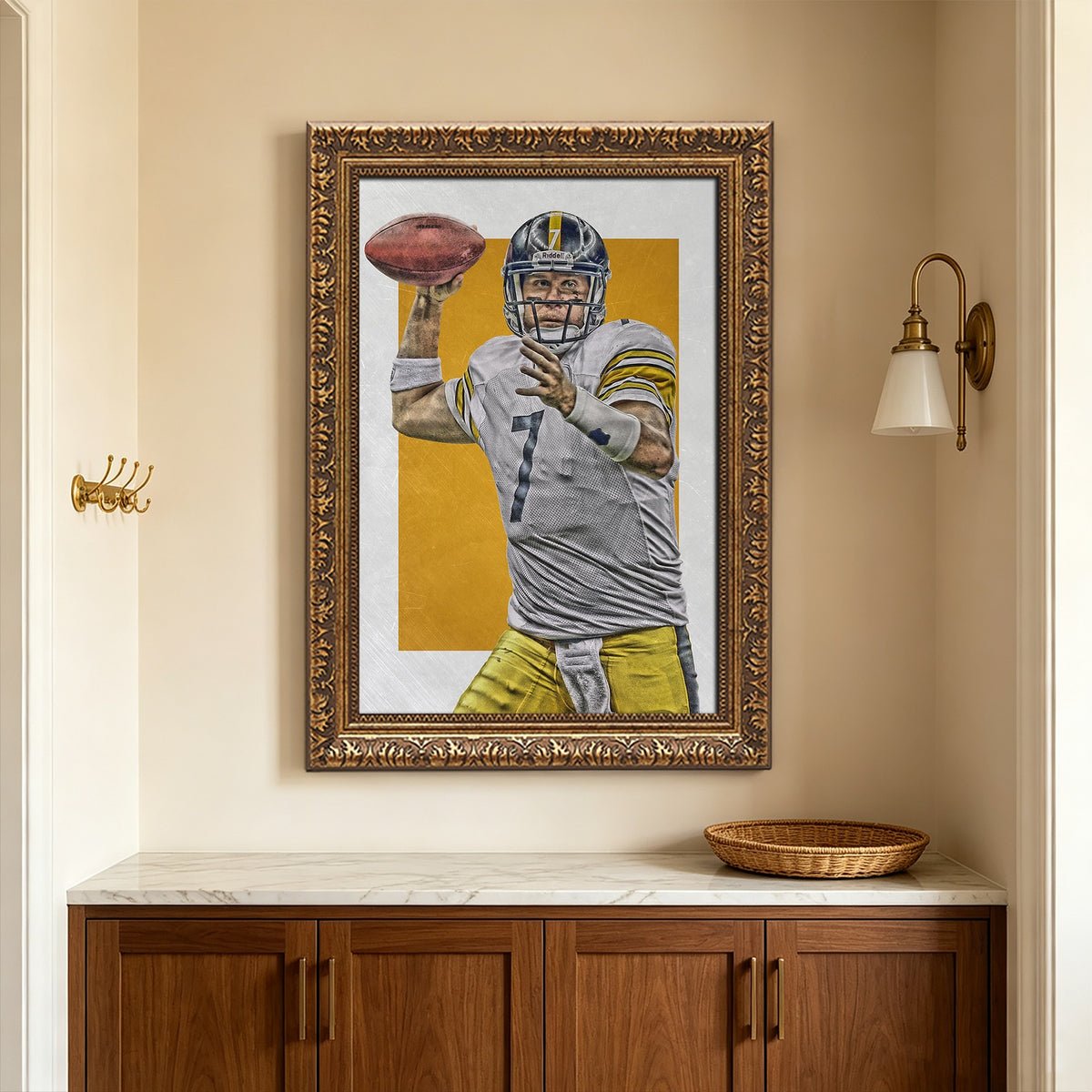 Ben Roethlisberger Sports Celebrity Art Deco Poster 1 Canvas Wall Art Poster Decor Gift