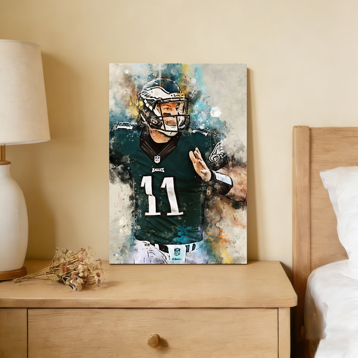 Carson Wentz Celebrity Sports Art Poster School Dining Room Decoration 2 Canvas Wall Art Poster Decor Gift
