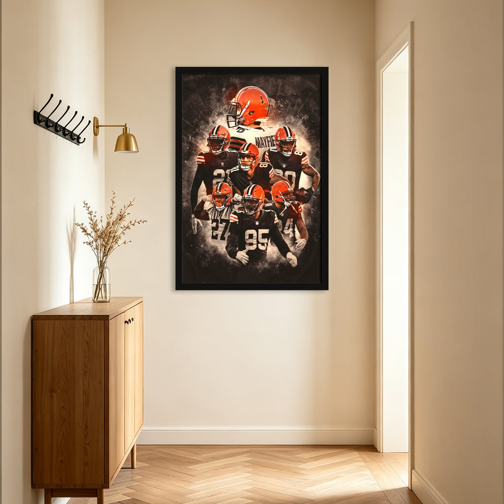 Baker Mayfield Kareem Hunt Austin Hooper Denzel Ward Art Sports Decorative Poster School Dormitory 1 Canvas Wall Art Poster Decor Gift