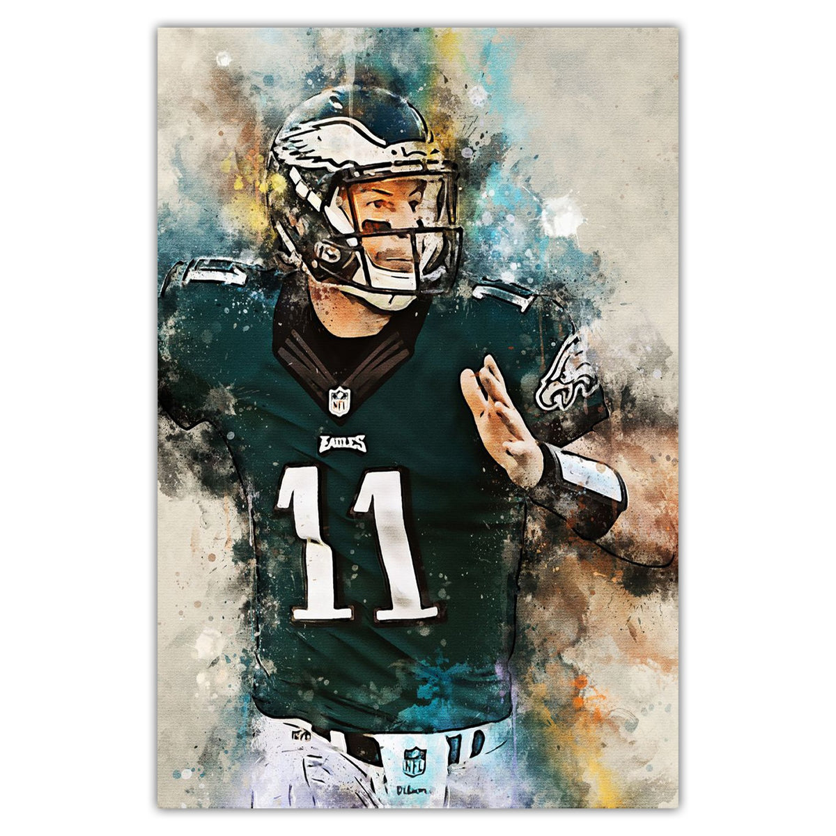 Carson Wentz Celebrity Sports Art Poster School Dining Room Decoration 2 Canvas Wall Art Poster Decor Gift