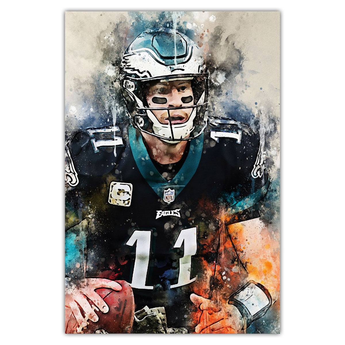 Carson Wentz Celebrity Sports Art Poster School Dining Room Decoration 5 Canvas Wall Art Poster Decor Gift