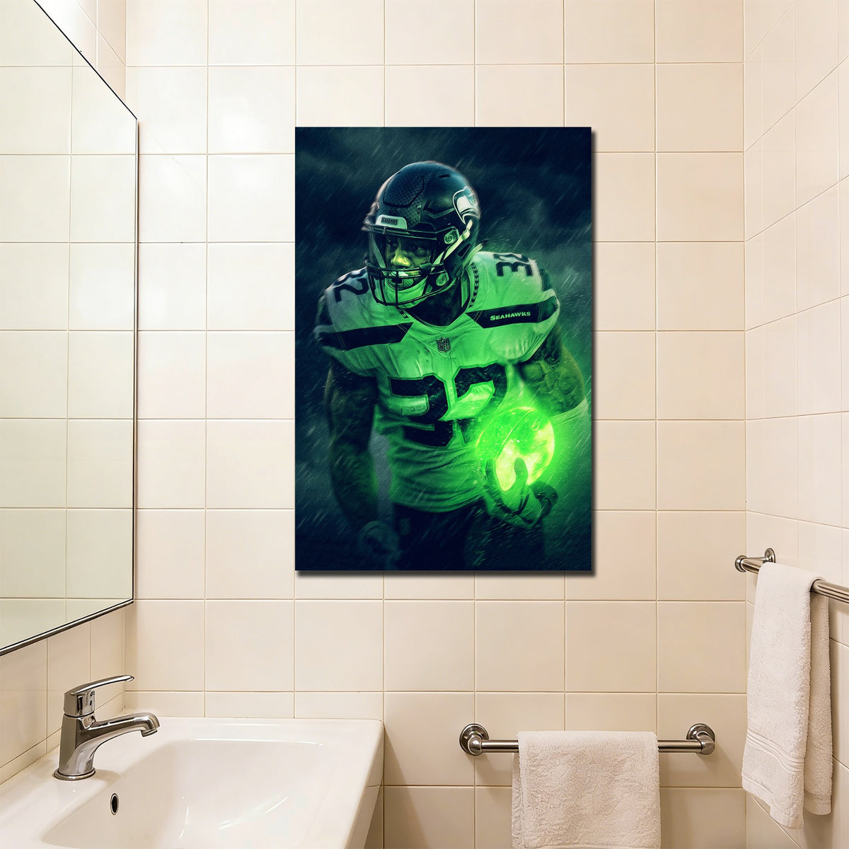 Chris Carson Art Sports Decorative Poster School Dormitory 3 Canvas Wall Art Poster Decor Gift