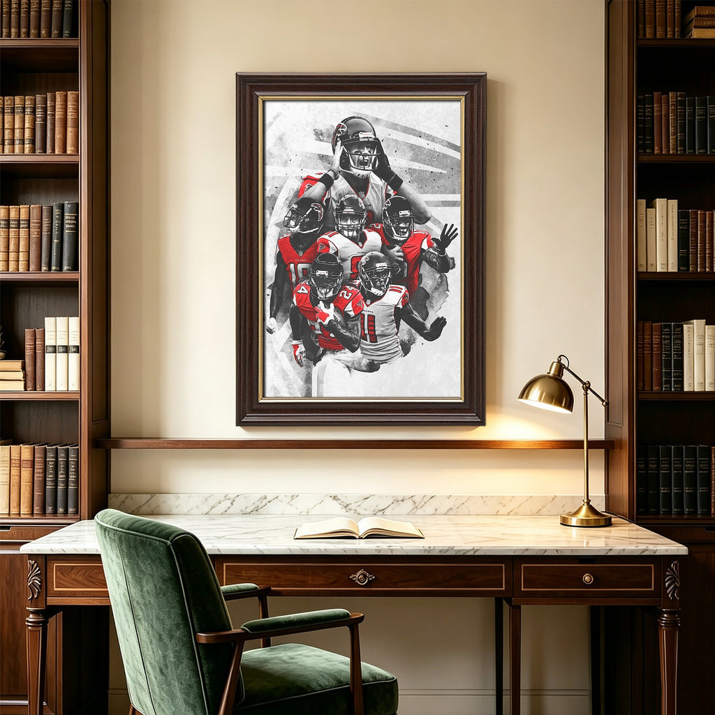 Calvin Ridley Austin Hooper Mohamed Sanu Sr Matt Ryan Celebrity Sports Art Poster School Dining Room Decoration 2 Canvas Wall Art Poster Decor Gift