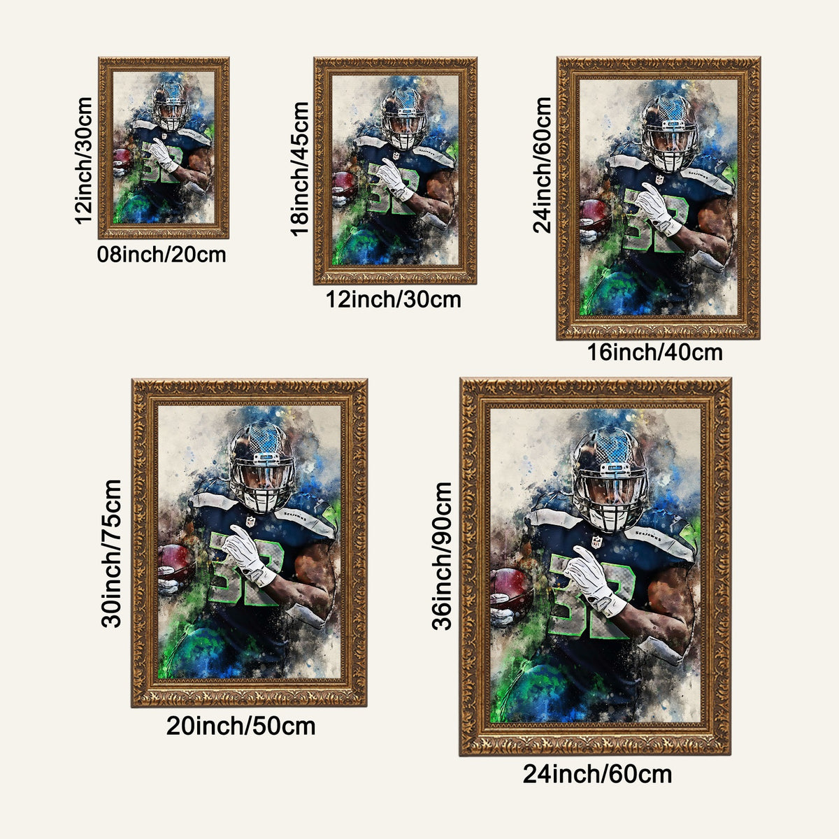 Chris Carson Celebrity Sports Art Poster School Dining Room Decoration 0 Canvas Wall Art Poster Decor Gift