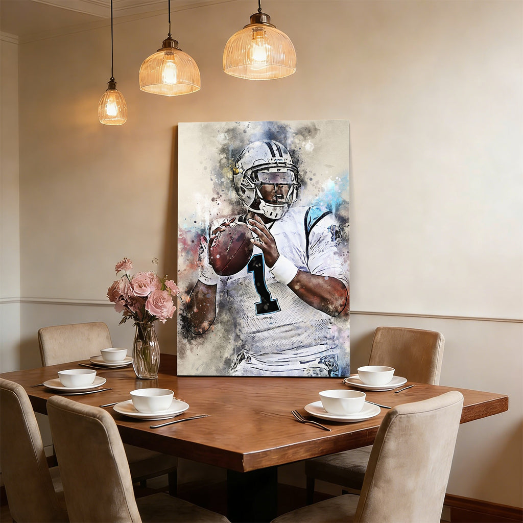 Cam Newton Celebrity Sports Art Poster School Dining Room Decoration 6 Canvas Wall Art Poster Decor Gift