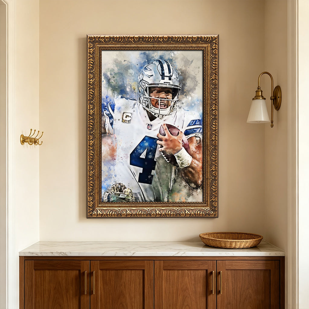 Dak Prescott Celebrity Sports Art Poster School Dining Room Decoration 0 Canvas Wall Art Poster Decor Gift