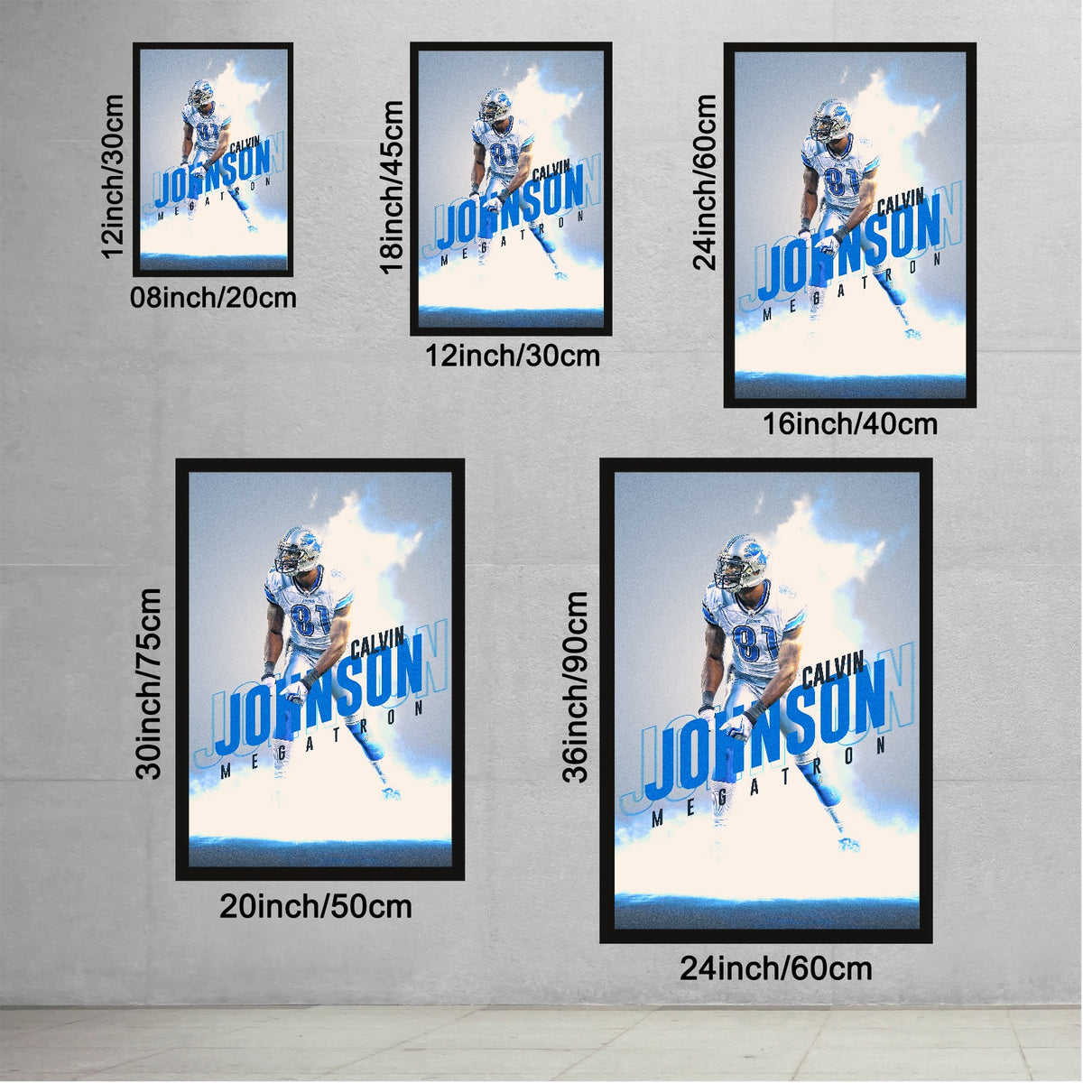 Calvin Johnson Celebrity Sports Art Poster School Dining Room Decoration 3 Canvas Wall Art Poster Decor Gift