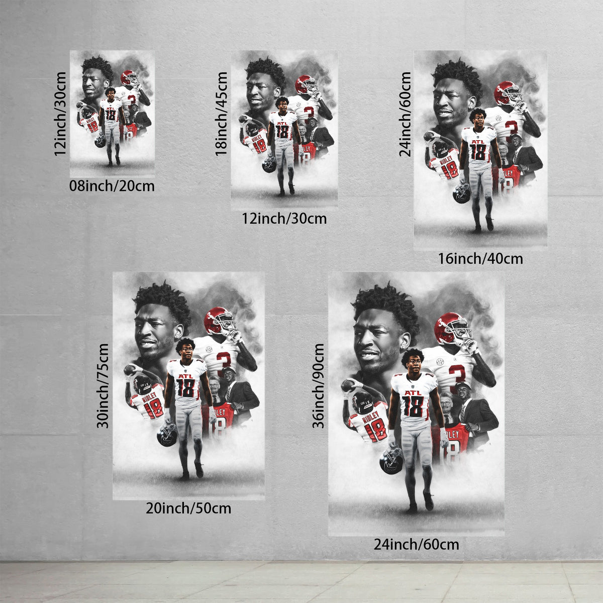 Calvin Ridley Art Sports Decorative Poster School Dormitory 8 Canvas Wall Art Poster Decor Gift