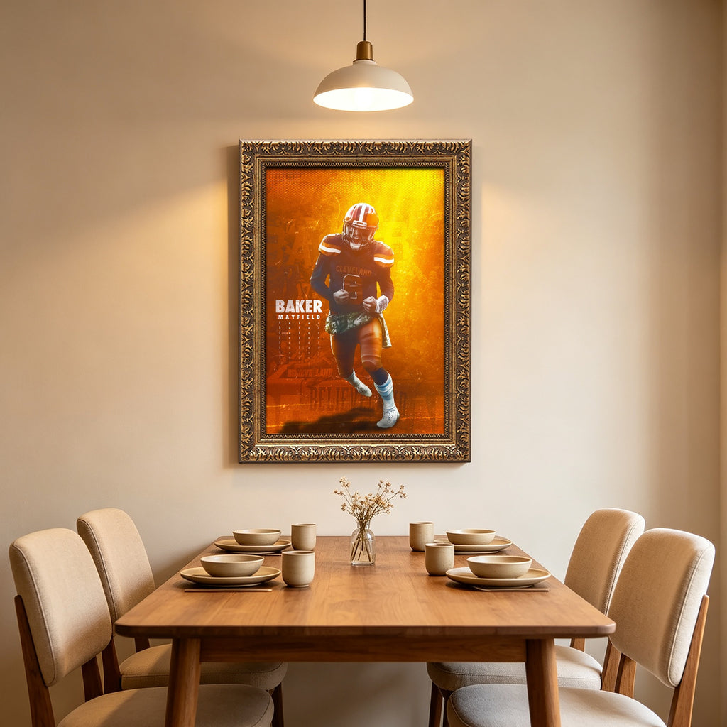 Baker Mayfield Sports Celebrity Art Deco Poster 8 Canvas Wall Art Poster Decor Gift