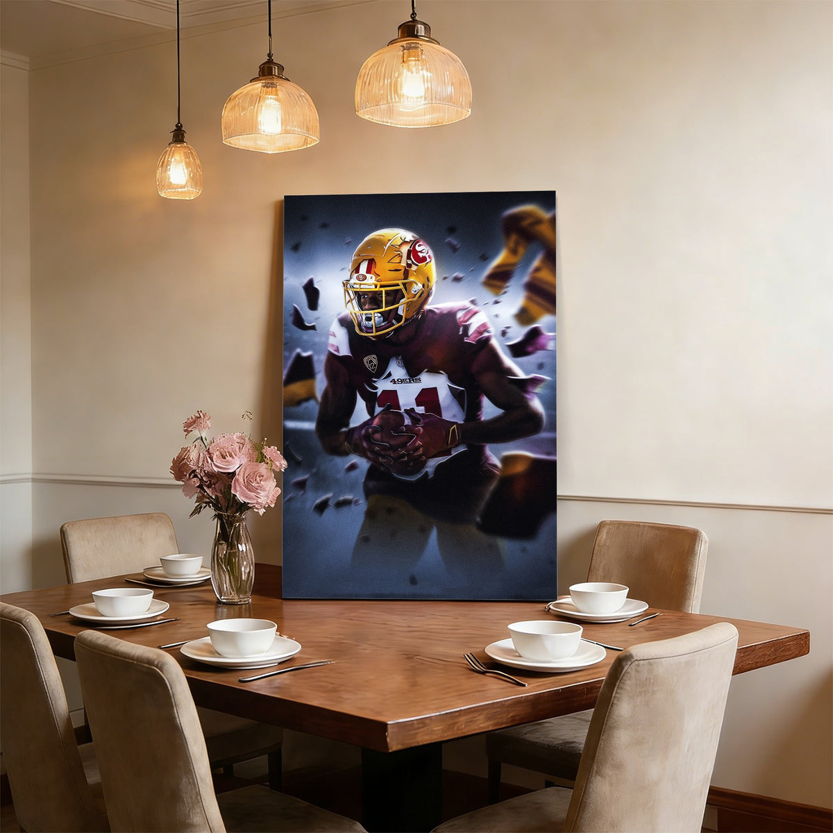 Brandon Aiyuk Art Sports Decorative Poster School Dormitory 1 Canvas Wall Art Poster Decor Gift