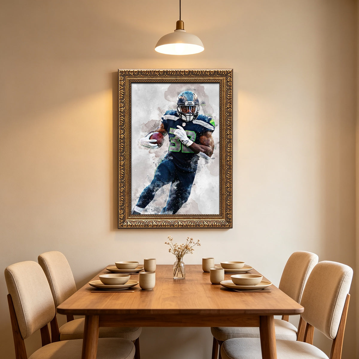 Chris Carson Celebrity Sports Art Poster School Dining Room Decoration 6 Canvas Wall Art Poster Decor Gift