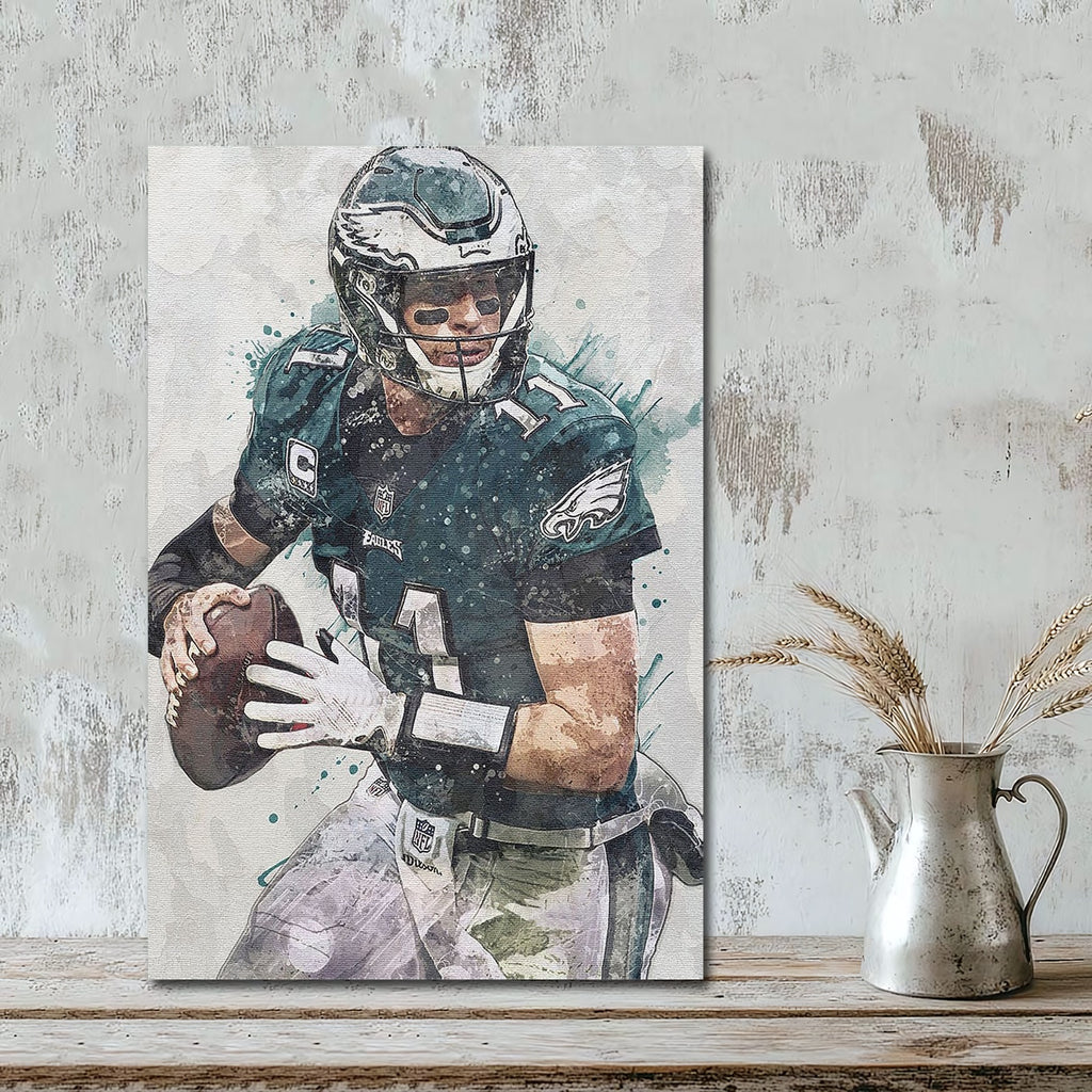 Carson Wentz Celebrity Sports Art Poster School Dining Room Decoration 8 Canvas Wall Art Poster Decor Gift