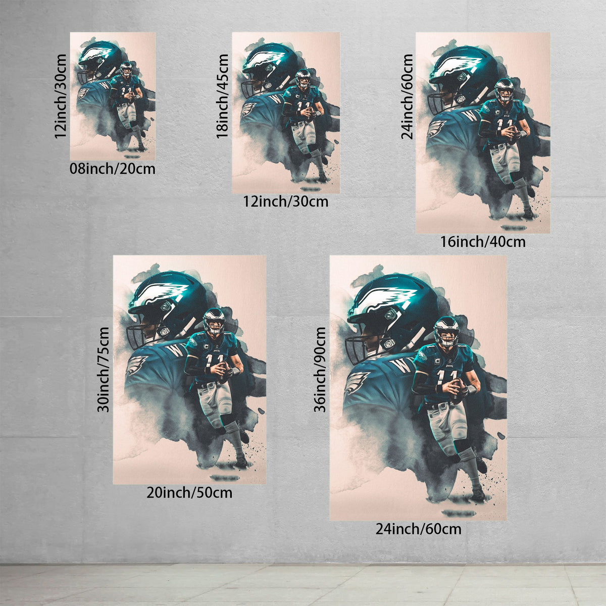 Carson Wentz Art Sports Decorative Poster School Dormitory 3 Canvas Wall Art Poster Decor Gift