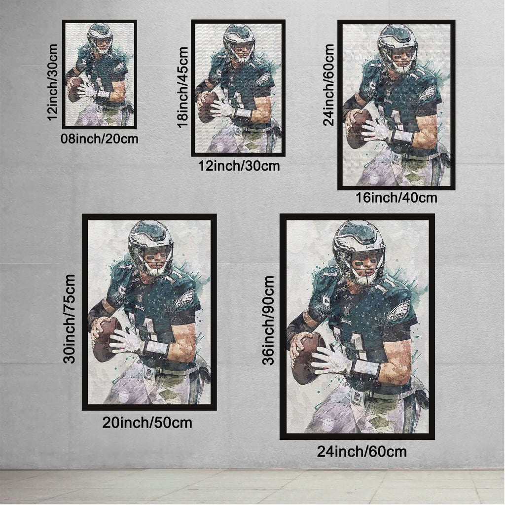 Carson Wentz Celebrity Sports Art Poster School Dining Room Decoration 8 Canvas Wall Art Poster Decor Gift