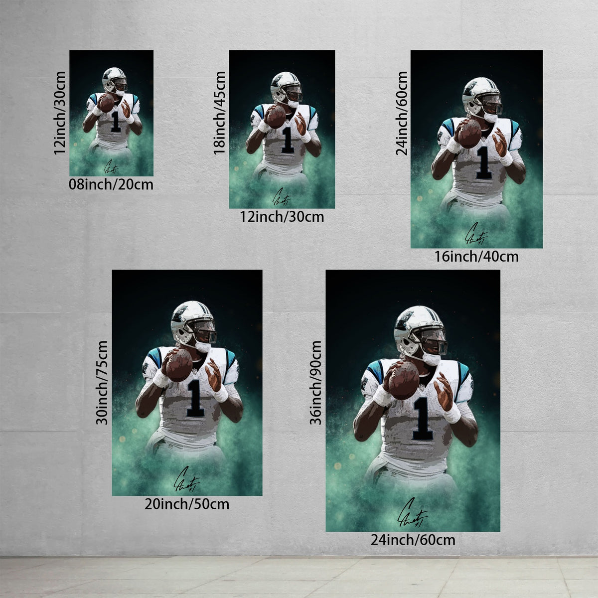 Cam Newton Celebrity Sports Art Poster School Dining Room Decoration 4 Canvas Wall Art Poster Decor Gift