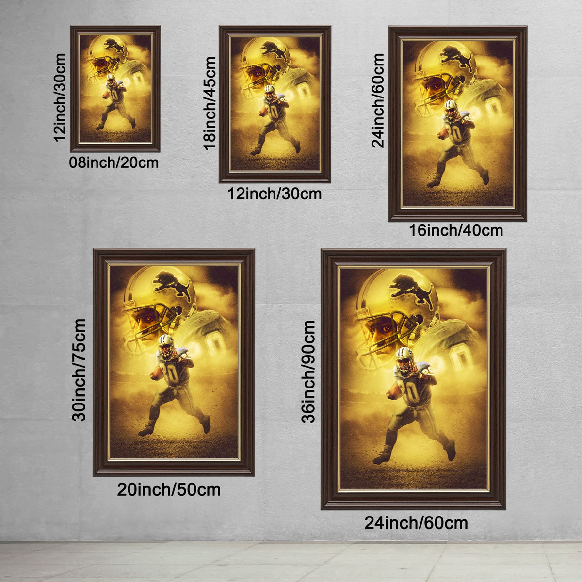 Barry Sanders Art Sports Decorative Poster School Dormitory 9 Canvas Wall Art Poster Decor Gift