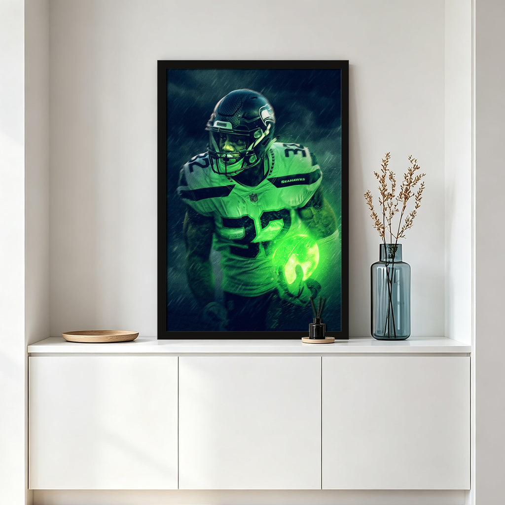 Chris Carson Art Sports Decorative Poster School Dormitory 3 Canvas Wall Art Poster Decor Gift