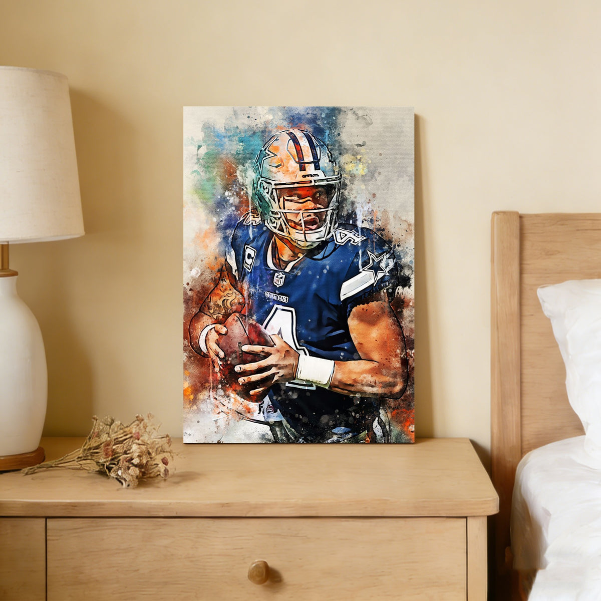 Dak Prescott Celebrity Sports Art Poster School Dining Room Decoration 2 Canvas Wall Art Poster Decor Gift