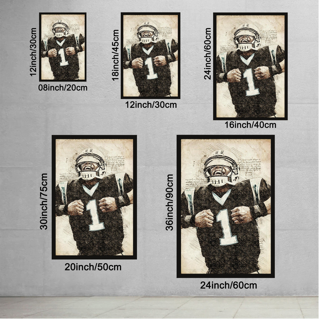 Cam Newton Sports Celebrity Art Deco Poster 8 Canvas Wall Art Poster Decor Gift
