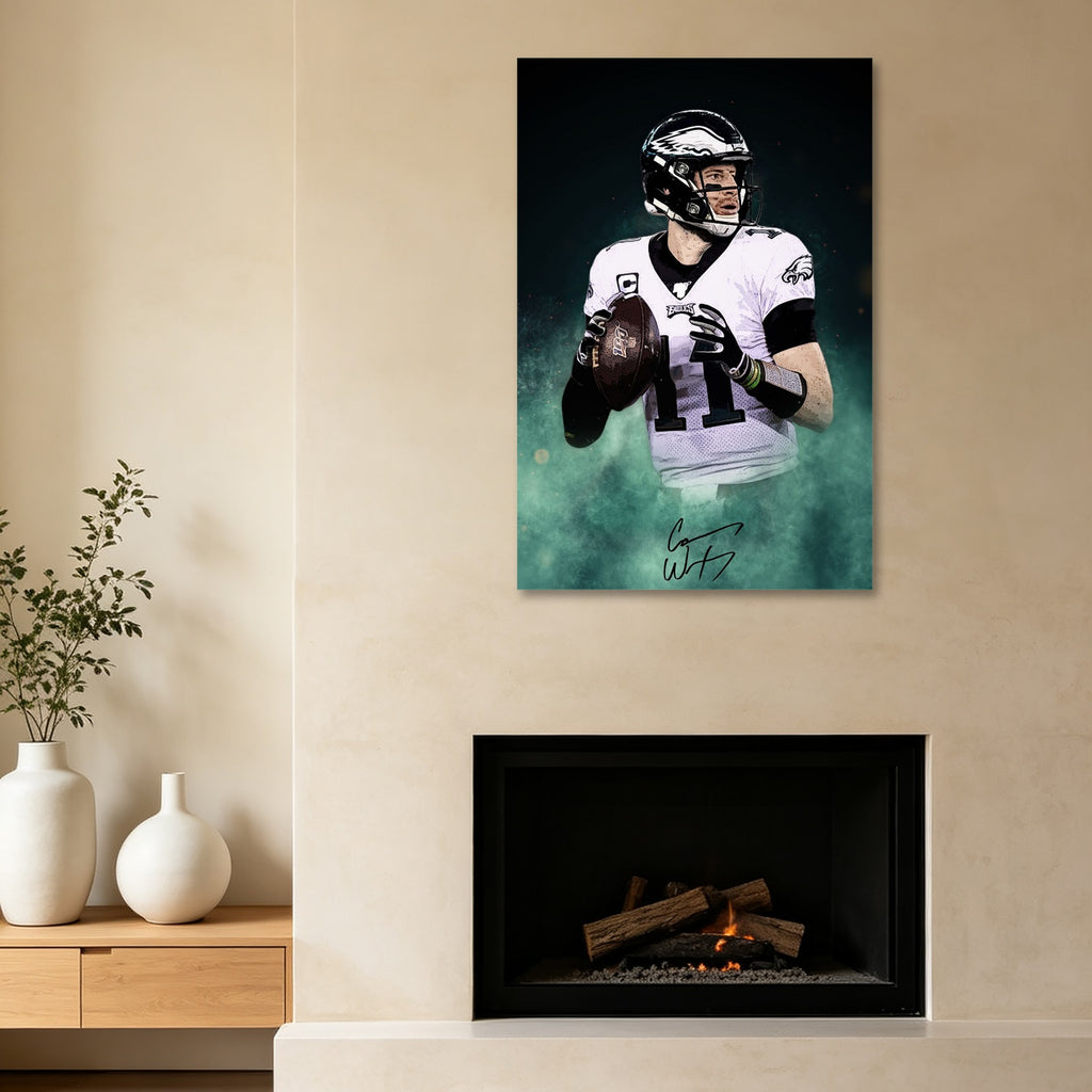 Carson Wentz Celebrity Sports Art Poster School Dining Room Decoration 0 Canvas Wall Art Poster Decor Gift