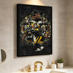 Ben Roethlisberger JuJu Smith Schuster TJ Watt Art Sports Decorative Poster School Dormitory 3 Canvas Wall Art Poster Decor Gift