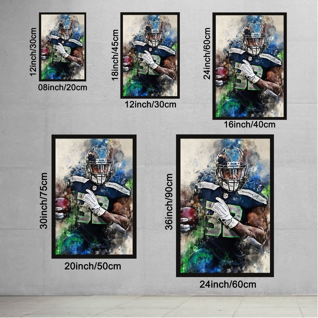 Chris Carson Celebrity Sports Art Poster School Dining Room Decoration 0 Canvas Wall Art Poster Decor Gift