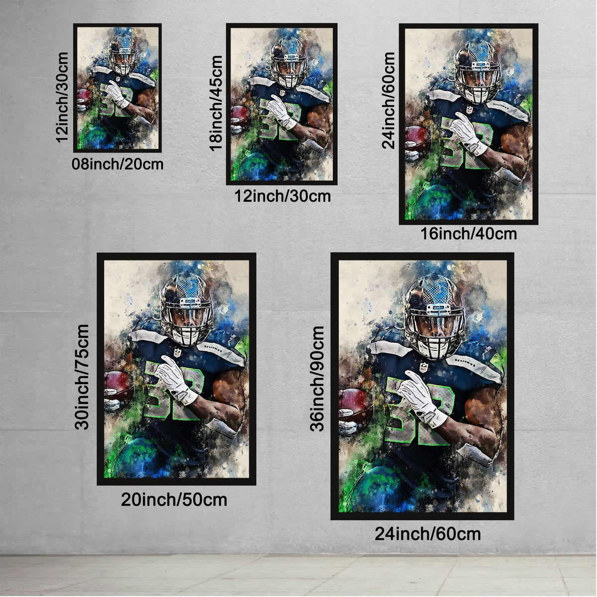 Chris Carson Celebrity Sports Art Poster School Dining Room Decoration 0 Canvas Wall Art Poster Decor Gift