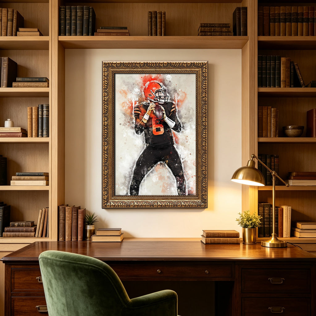 Baker Mayfield Sports Celebrity Art Deco Poster 6 Canvas Wall Art Poster Decor Gift