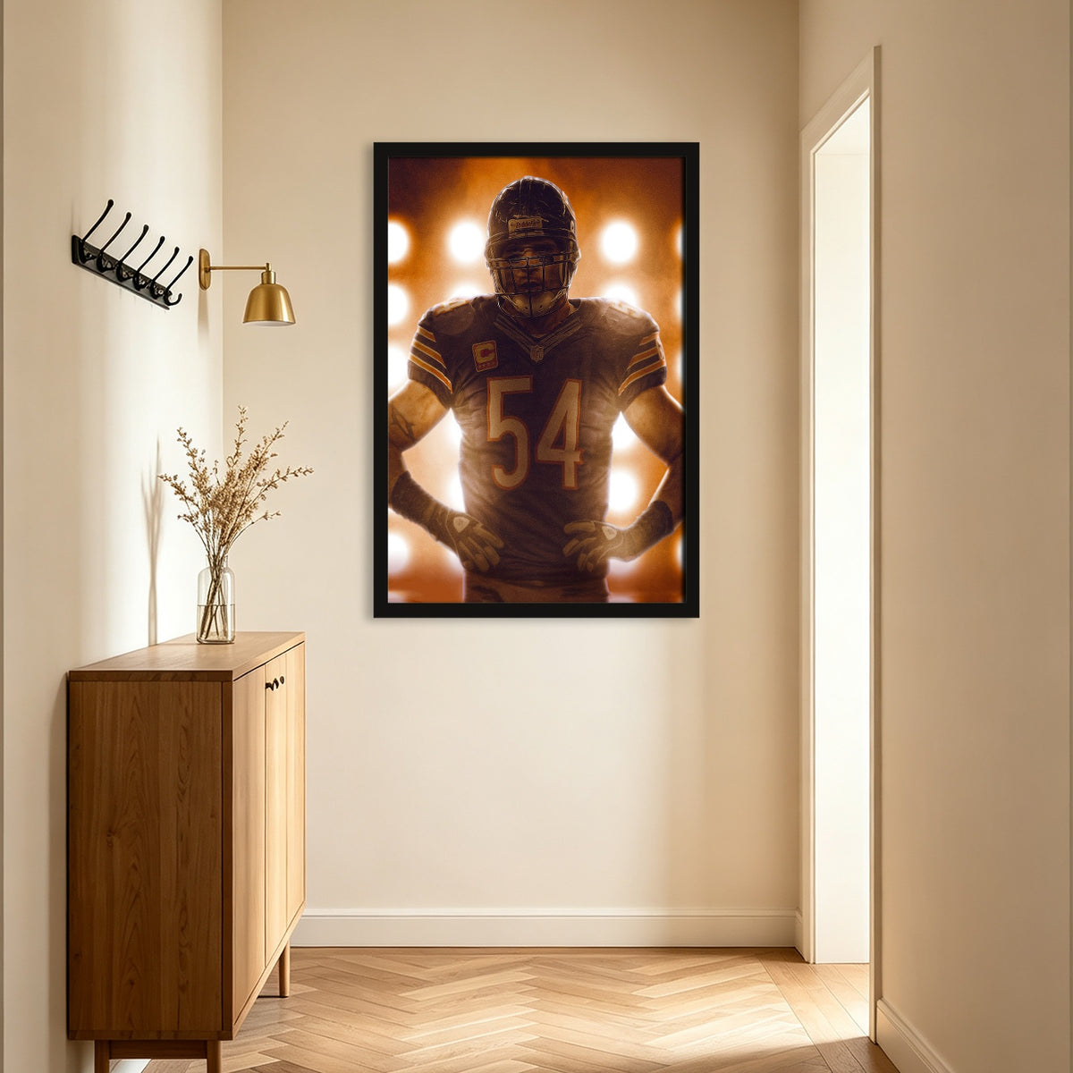 Brian Urlacher Art Sports Decorative Poster School Dormitory 5 Canvas Wall Art Poster Decor Gift