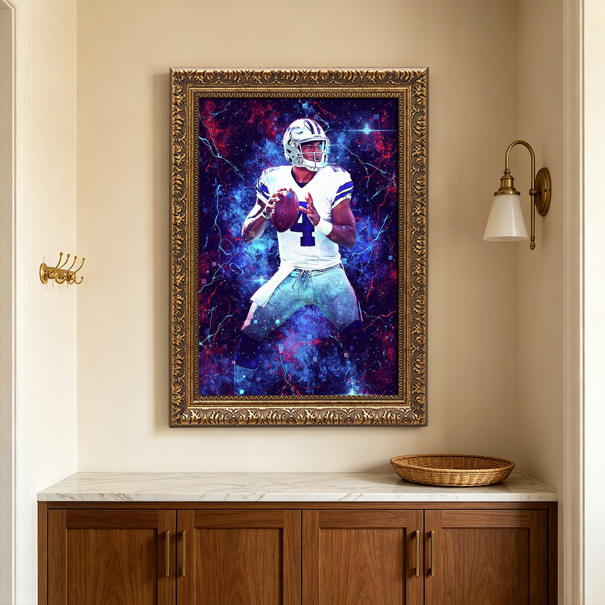 Dak Prescott Sports Celebrity Art Deco Poster 2 Canvas Wall Art Poster Decor Gift