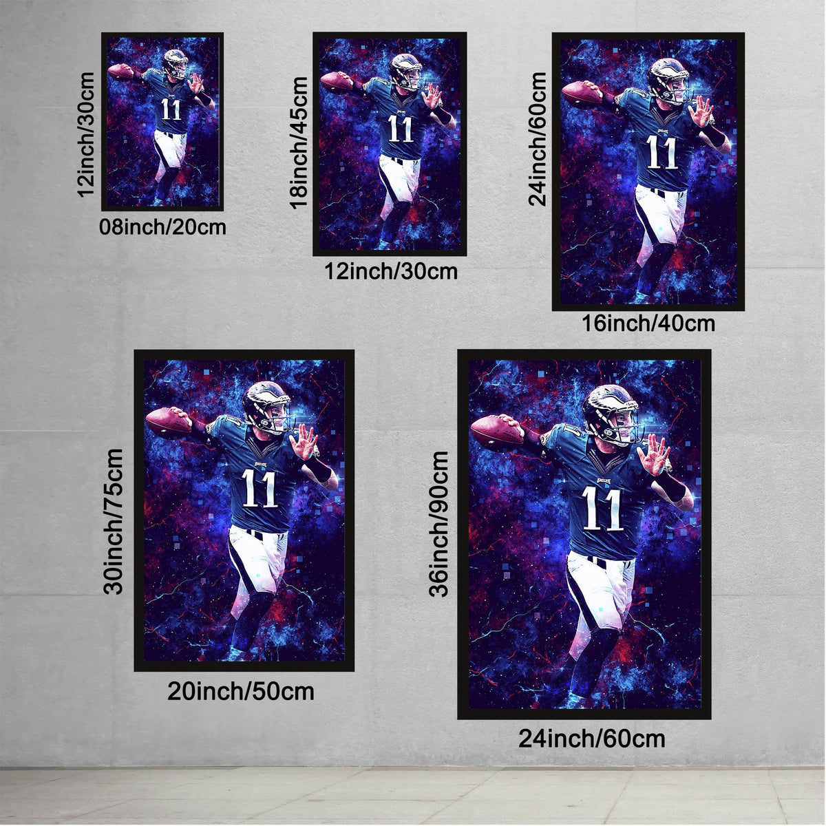 Carson Wentz Sports Celebrity Art Deco Poster 2 Canvas Wall Art Poster Decor Gift