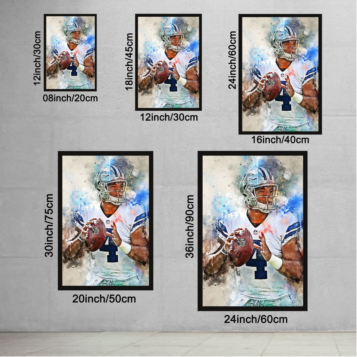 Dak Prescott Celebrity Sports Art Poster School Dining Room Decoration 5 Canvas Wall Art Poster Decor Gift