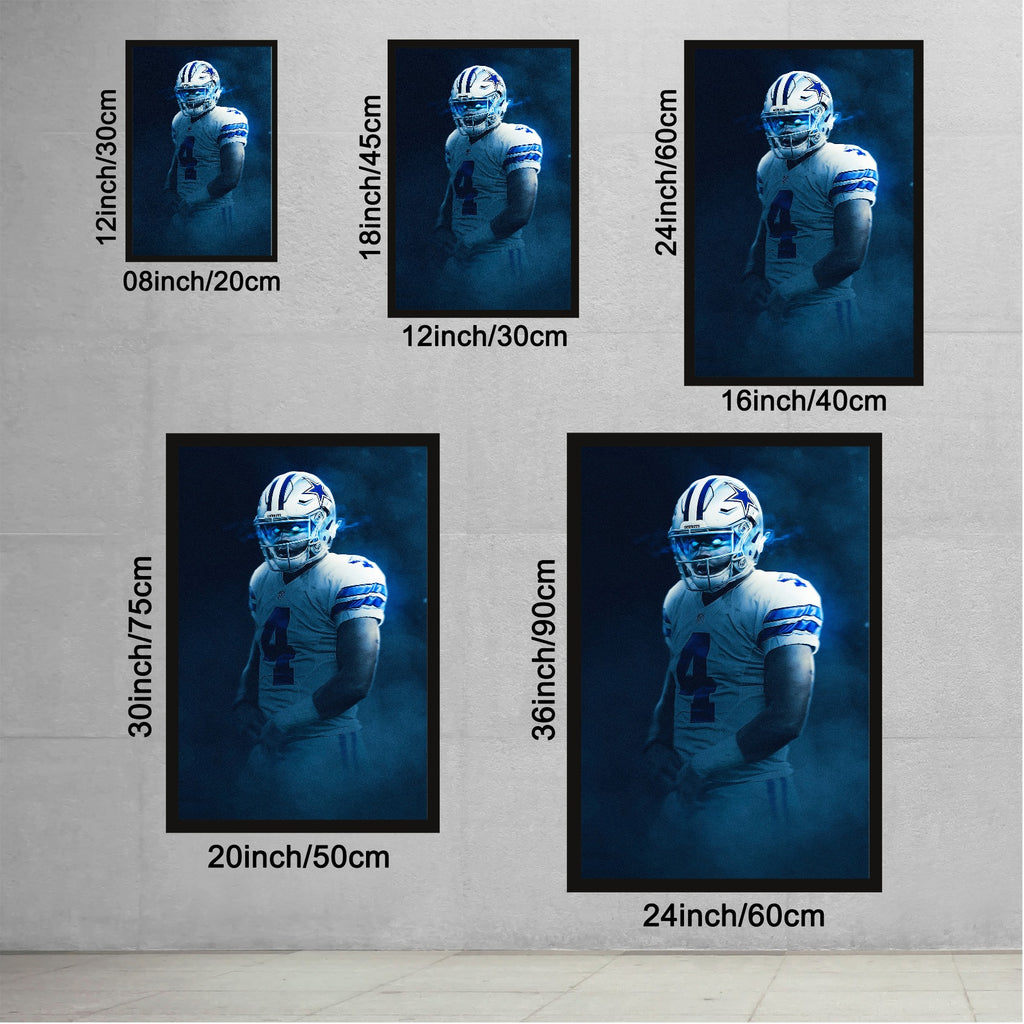 Dak Prescott Art Sports Decorative Poster School Dormitory 2 Canvas Wall Art Poster Decor Gift