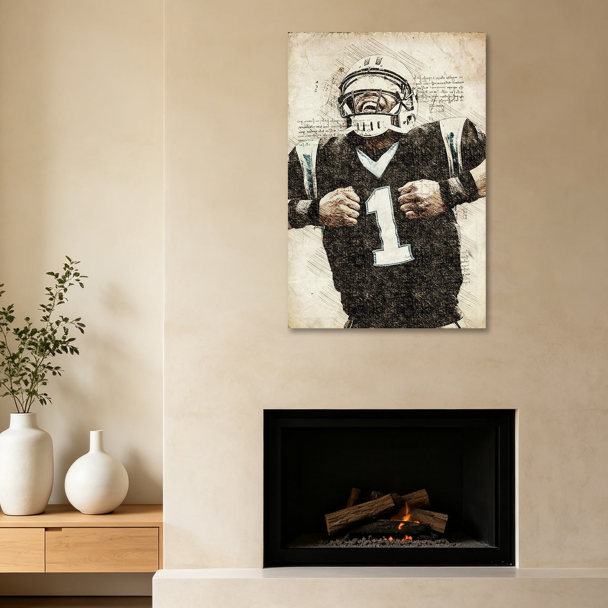Cam Newton Sports Celebrity Art Deco Poster 8 Canvas Wall Art Poster Decor Gift