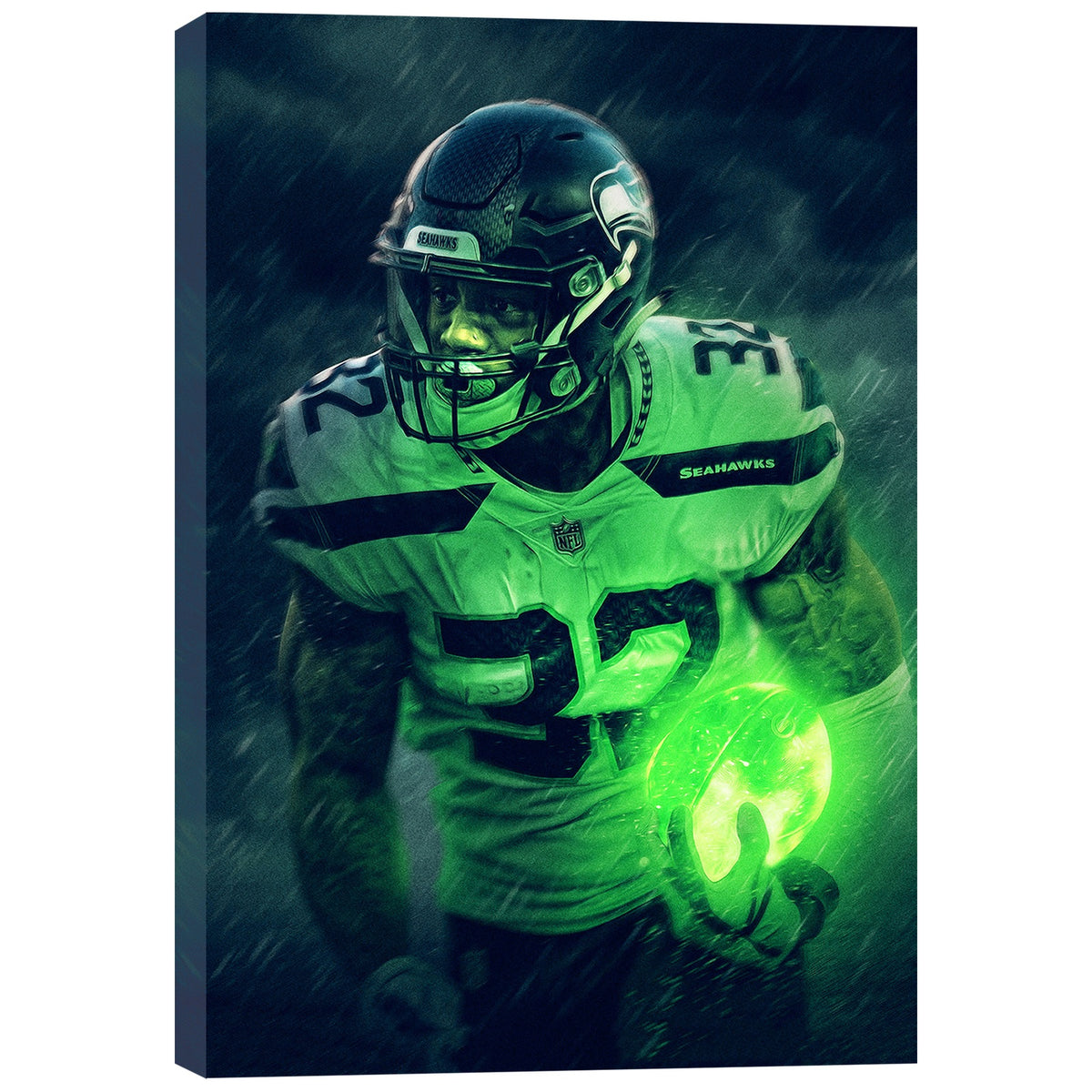 Chris Carson Art Sports Decorative Poster School Dormitory 3 Canvas Wall Art Poster Decor Gift
