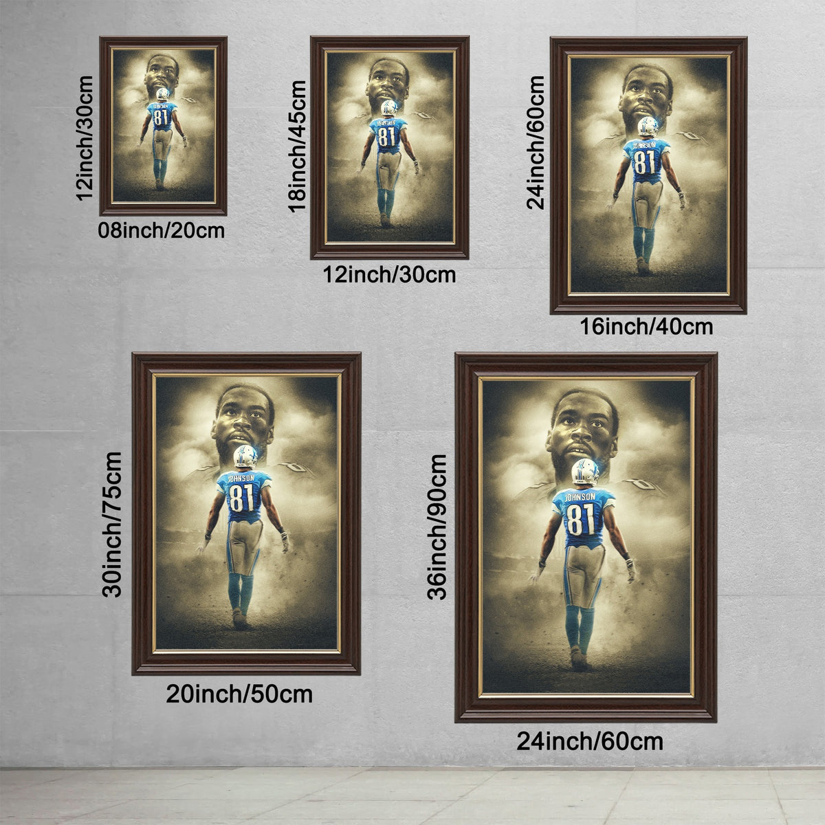 Calvin Johnson Art Sports Decorative Poster School Dormitory 2 Canvas Wall Art Poster Decor Gift
