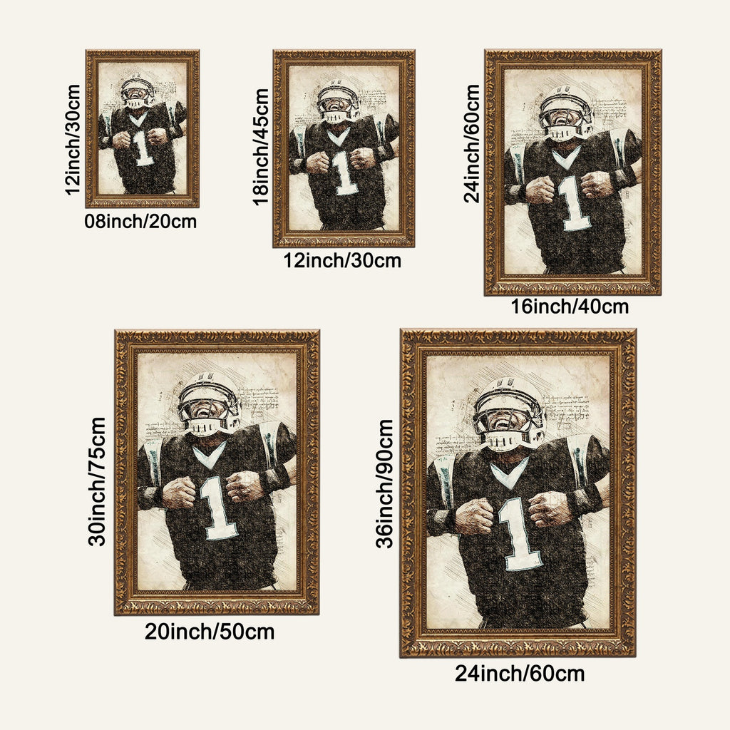 Cam Newton Sports Celebrity Art Deco Poster 8 Canvas Wall Art Poster Decor Gift