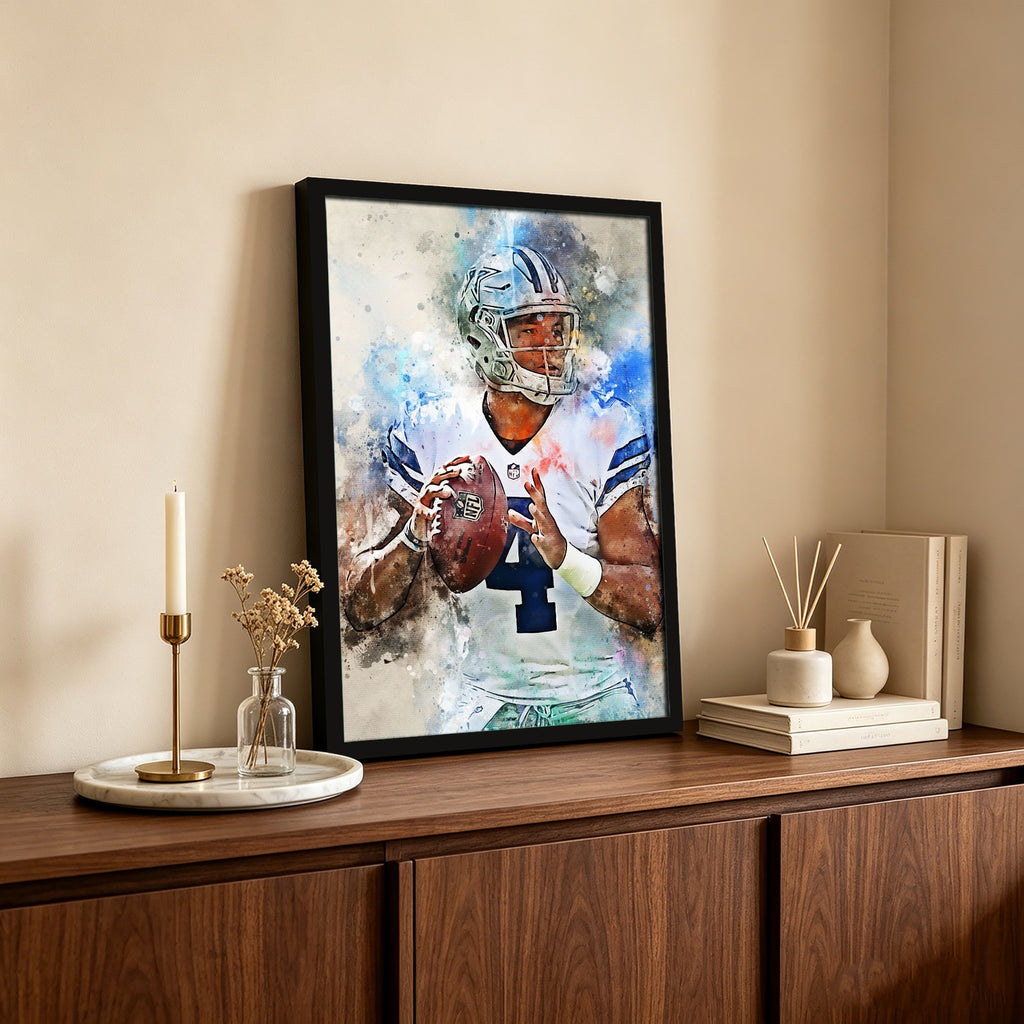 Dak Prescott Celebrity Sports Art Poster School Dining Room Decoration 5 Canvas Wall Art Poster Decor Gift