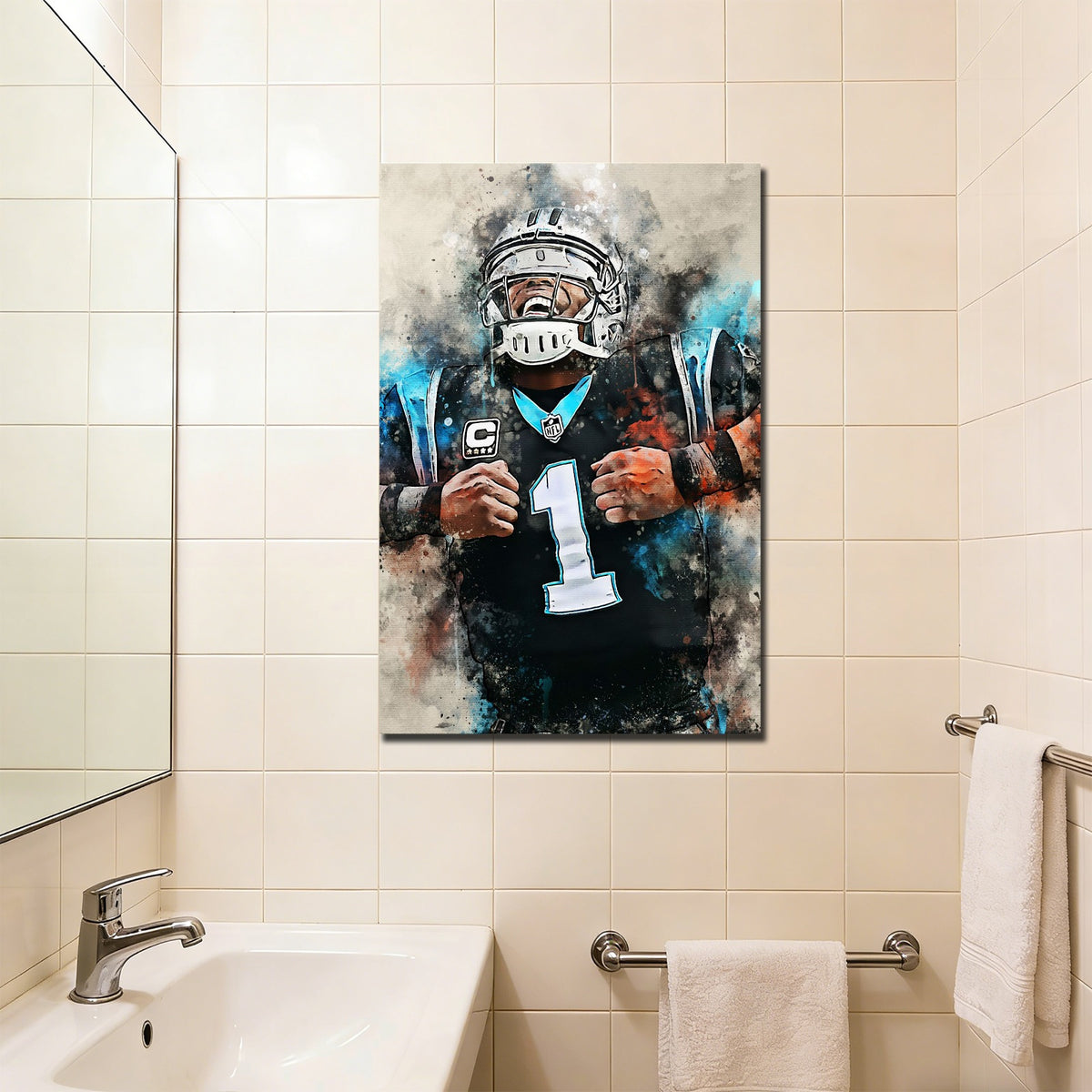 Cam Newton Celebrity Sports Art Poster School Dining Room Decoration 2 Canvas Wall Art Poster Decor Gift