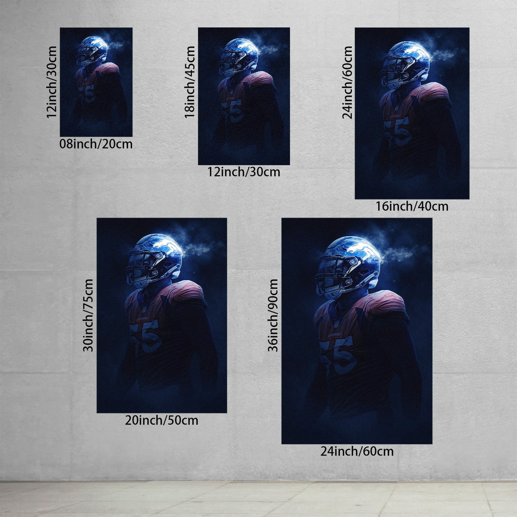 Bradley Chubb Art Sports Decorative Poster School Dormitory 8 Canvas Wall Art Poster Decor Gift