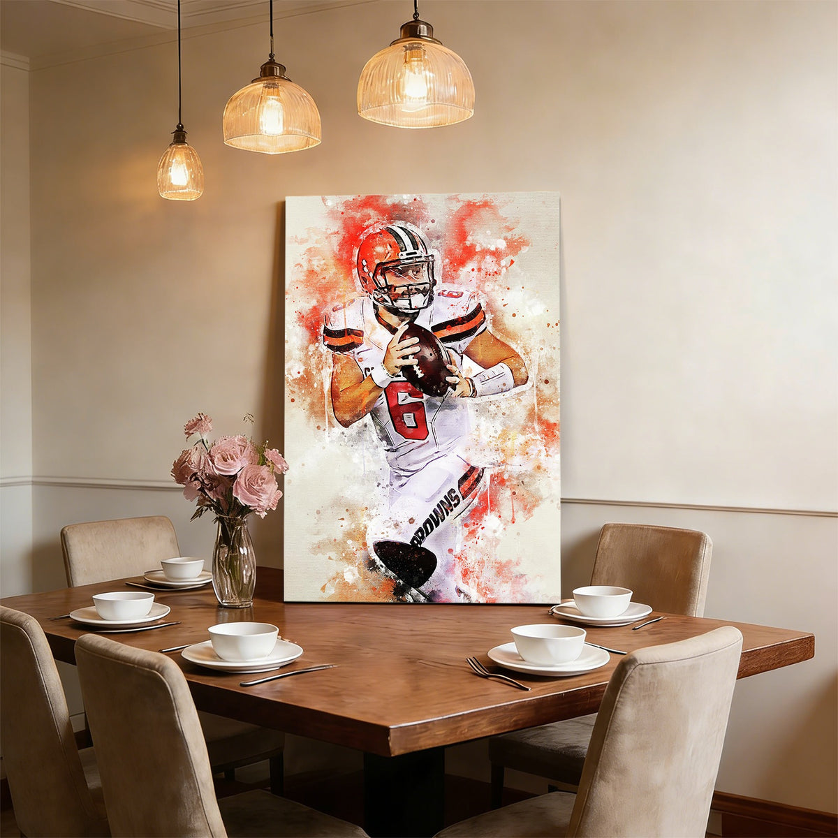 Baker Mayfield Sports Celebrity Art Deco Poster 5 Canvas Wall Art Poster Decor Gift