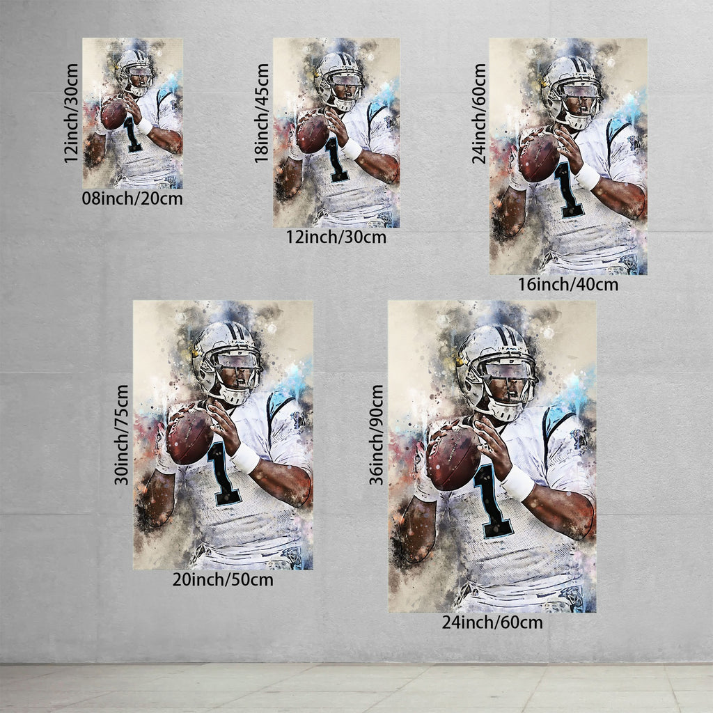 Cam Newton Celebrity Sports Art Poster School Dining Room Decoration 6 Canvas Wall Art Poster Decor Gift