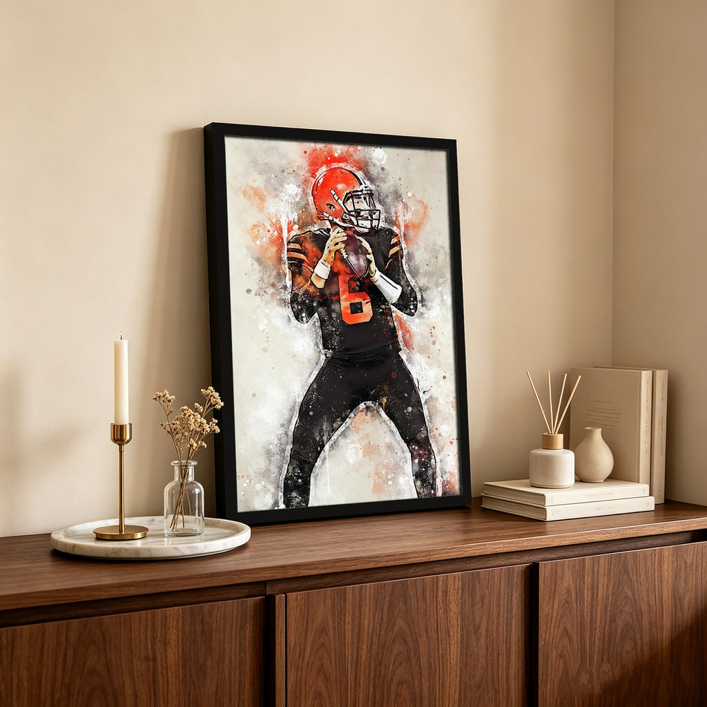 Baker Mayfield Sports Celebrity Art Deco Poster 6 Canvas Wall Art Poster Decor Gift