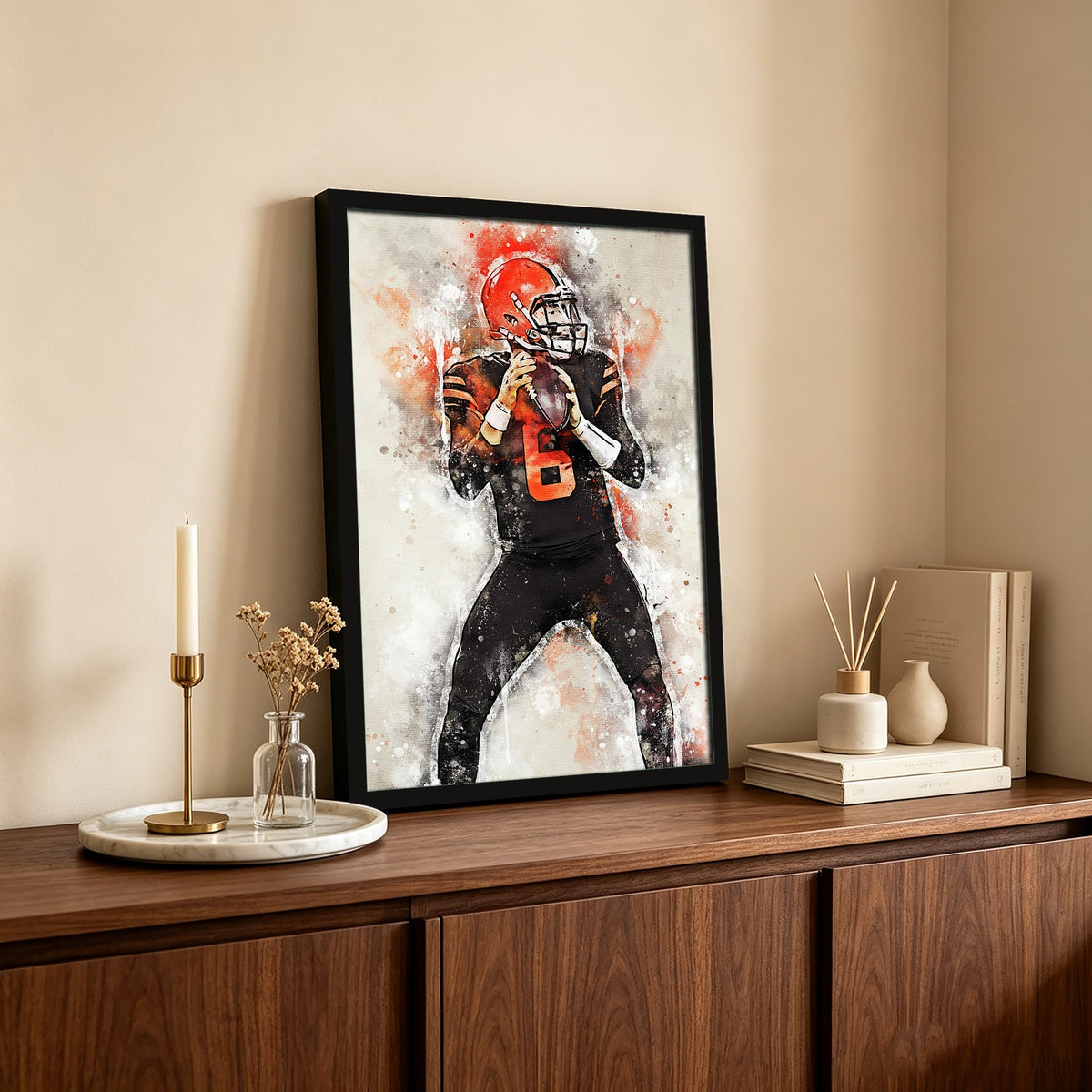 Baker Mayfield Sports Celebrity Art Deco Poster 6 Canvas Wall Art Poster Decor Gift